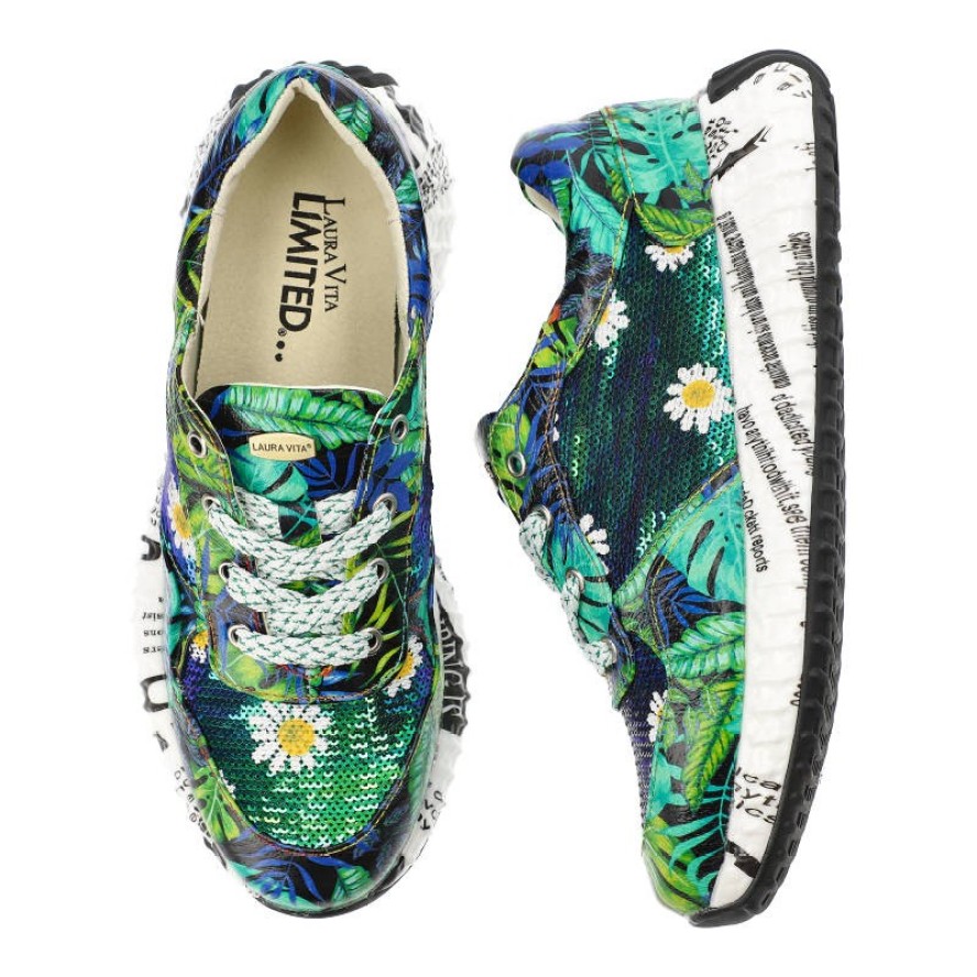 Zielone Sneakersy Laura Vita Stylowe Obuwie Damskie