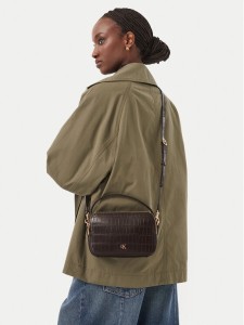 Calvin Klein Torebka Ck Croc Camera Bag LV04F3905G Brązowy ciemny
