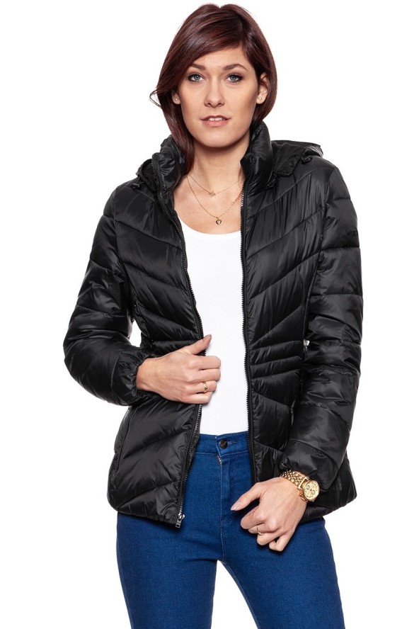 DAMSKA KURTKA ZIMOWA WRANGLER SHORT PUFFER BLACK W4124V501 112128755