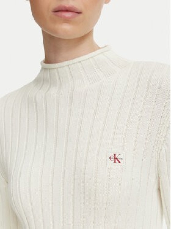 Calvin Klein Jeans Sweter LV047H304G Kremowy Regular Fit