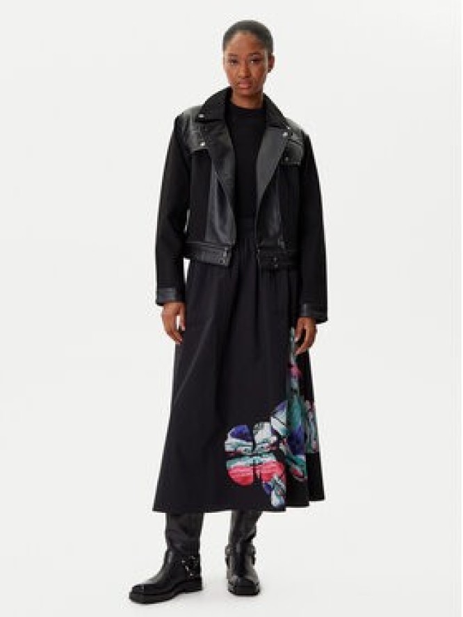 Desigual Kurtka z imitacji skóry Motor 25WWEW53 Czarny Regular Fit