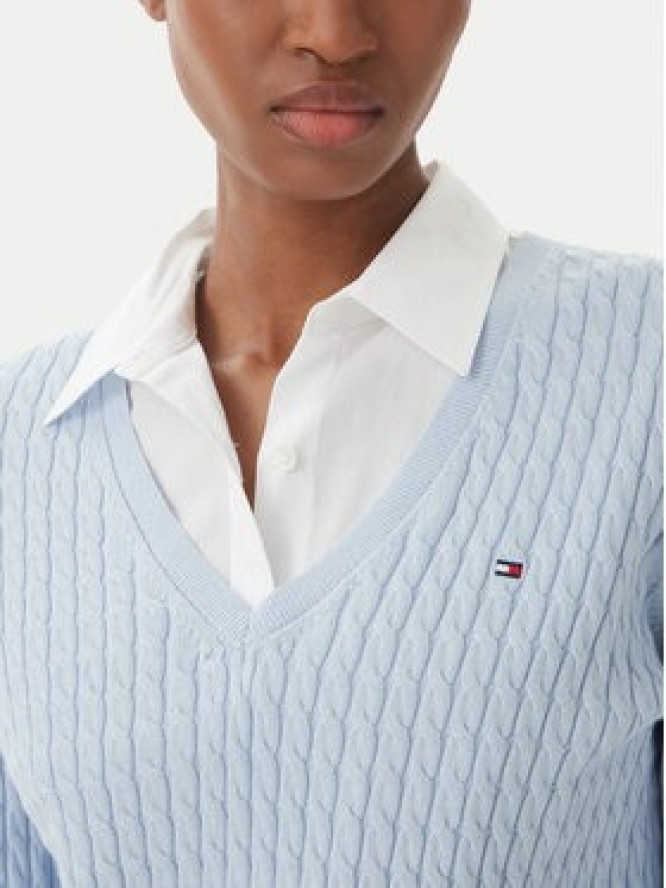 Tommy Hilfiger Sweter WW0WW44987 Niebieski jasny Regular Fit