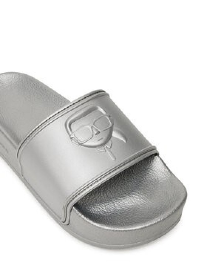 KARL LAGERFELD Klapki Kondo Maxi KL80819M Srebrny