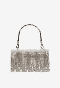 Srebrna Torebka Kopertówka z Cyrkoniami Rączką i Łańcuszkiem Fesovira