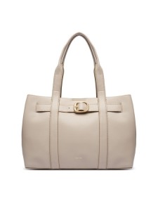 Calvin Klein Torebka Buckle Medium Tote LV04F3294G Écru