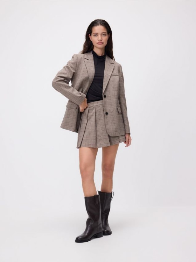 Spódnico-szorty w kratę - wielobarwny