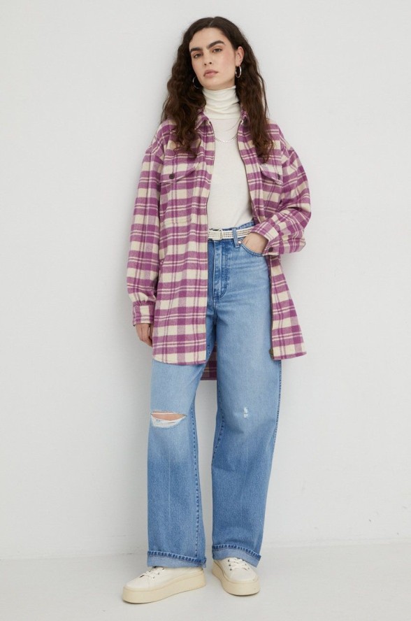 LEE 90S WORKWEAR OVERSHIRT DAMSKA KOSZULA DARK PLUM L46VAU33 112321189