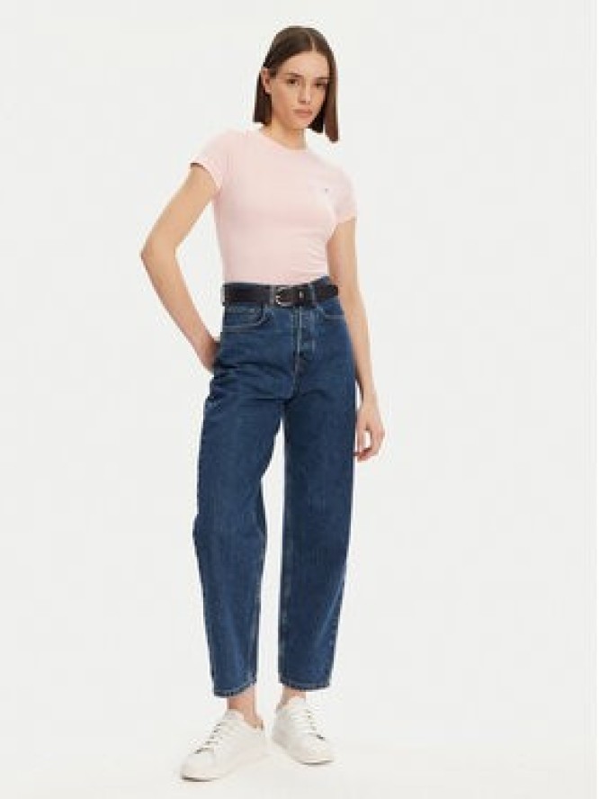 Tommy Jeans T-Shirt DW0DW20459 Różowy Slim Fit