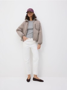 Kurtka z kołnierzem - brązowy