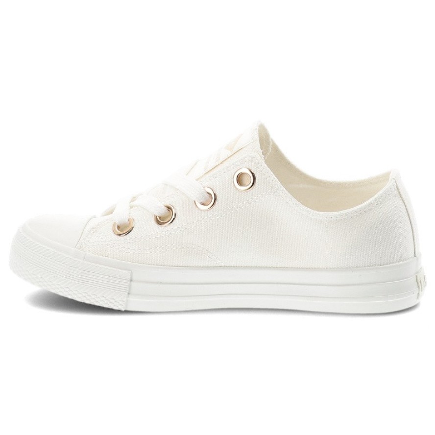 Trampki damskie Lee Cooper, cholewka z materiału tekstylnego wiązanie z przodu na płaskiej podeszwie, białe, LCW-26-02-4068L SVL-653