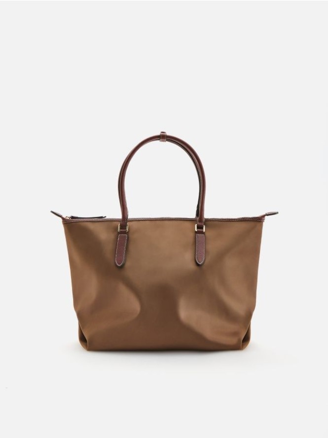 Tkaninowa torebka shopper - brązowy