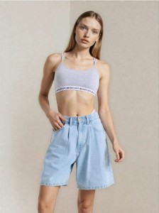 Szorty bermudy jeansowe - niebieski