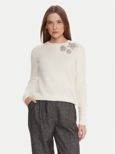 KAOS Sweter RI1KT022 Écru Regular Fit