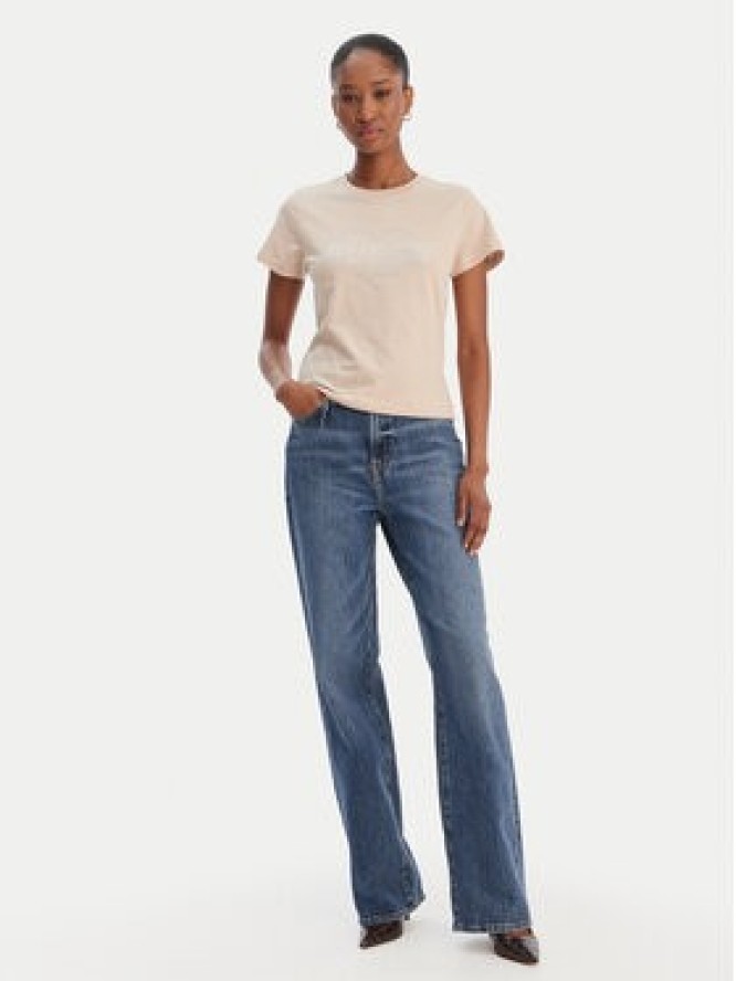 Guess T-Shirt V5GI10 K9RM1 Beżowy Regular Fit