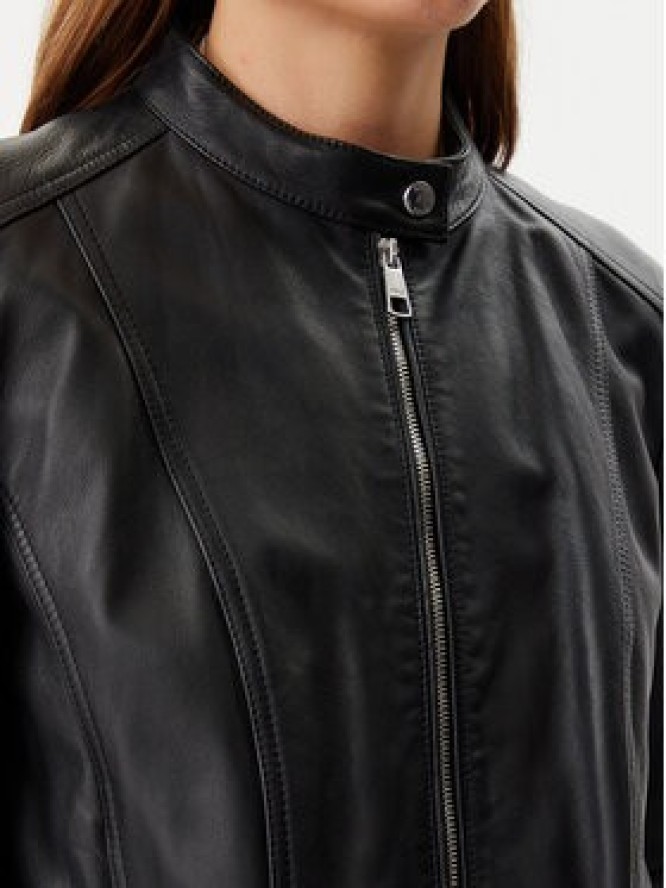 BOSS Kurtka skórzana C_Saleste 50522033 Czarny Regular Fit