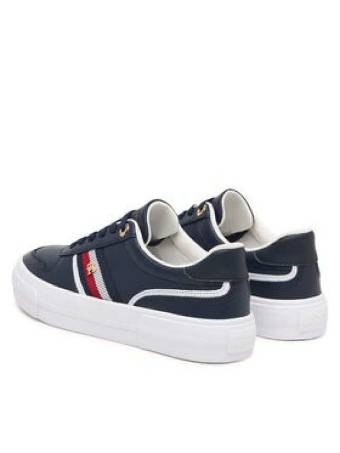 Tommy Hilfiger Sneakersy Th Platform Vulc Leather FW0FW09603 Granatowy