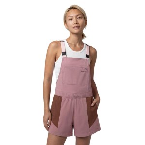 Damskie wodoodporne spodenki trekkingowe z szelkami Siroko Kootenay Short-W Pink