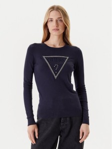Guess Sweter W5YR23 Z2NQ2 Granatowy Regular Fit