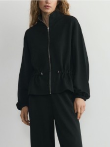 Rozpinana bluza z modalem - czarny