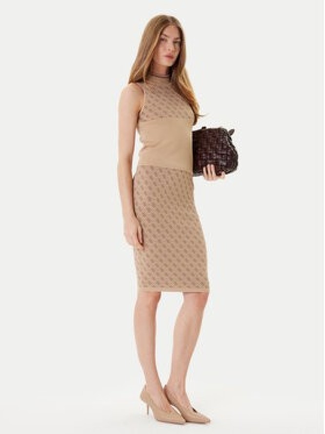 Guess Sweter W3YR26 Z37K0 Beżowy Slim Fit