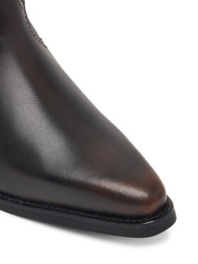 Tommy Hilfiger Kozaki Leather Mid Calf Western Boot FW0FW09798 Brązowy ciemny