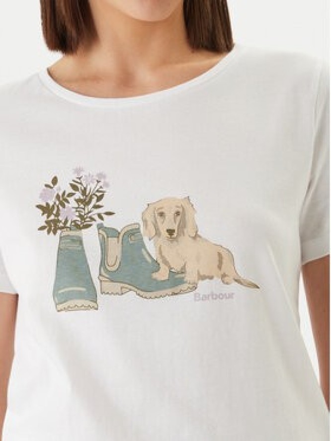 Barbour T-Shirt Brambles LTS0712WH11 Biały Regular Fit