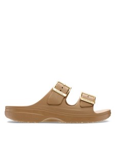 Crocs Klapki Saturday Sandal Metallic Buckle 213316 Brązowy