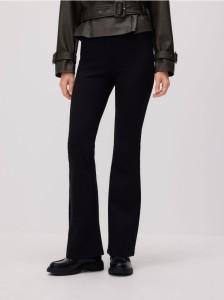 Spodnie flare z wiskozą - czarny