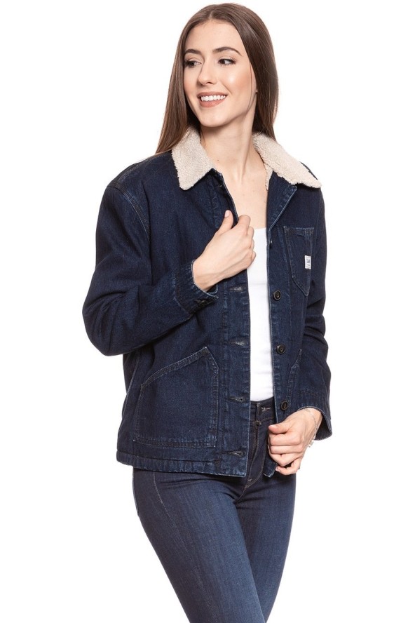 DAMSKA KURTKA JEANSOWA LEE SHERPA CHORE JACKET BROOME L54FCZXK 112112773