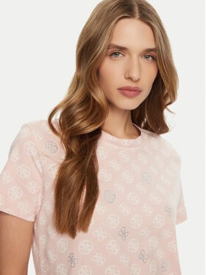 Guess T-Shirt V4YI04 I3Z14 Różowy Regular Fit