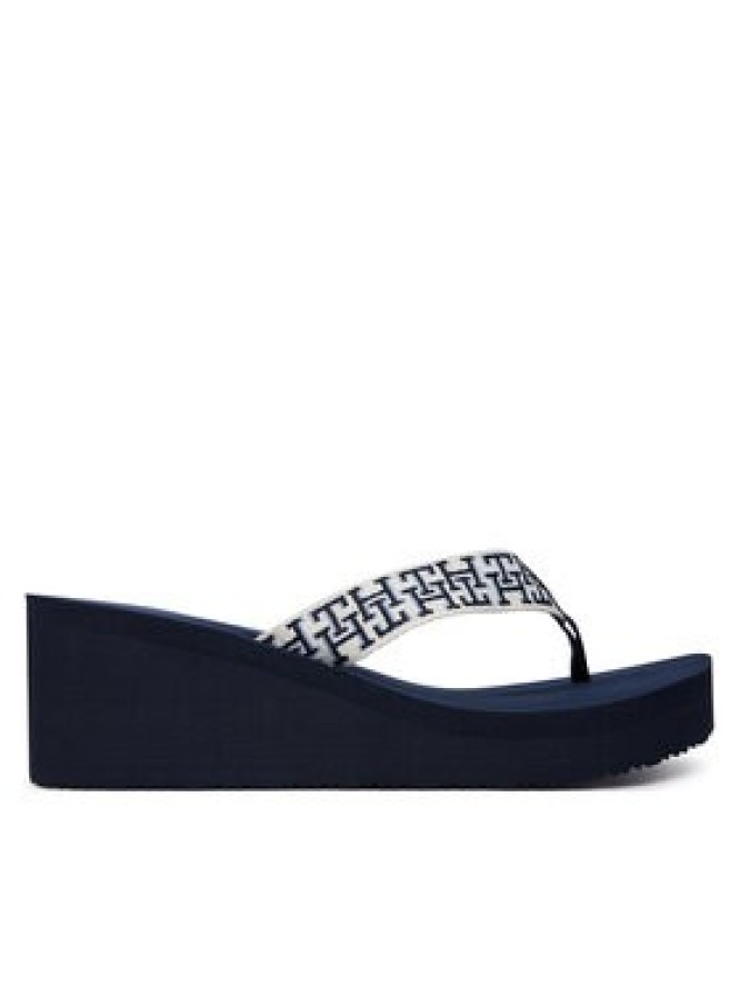 Tommy Hilfiger Japonki Wedge Summer Sandal Mono FW0FW09698 Granatowy