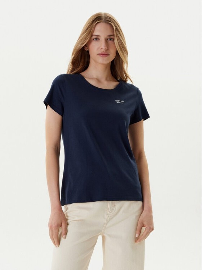 Mustang T-Shirt Alma 1016155 Granatowy Regular Fit
