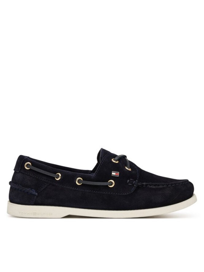 Tommy Hilfiger Mokasyny Hilfiger Suede Boat Shoe FW0FW09338 Granatowy