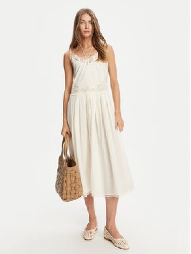 TWINSET Sukienka letnia 251TT2160 Écru Regular Fit