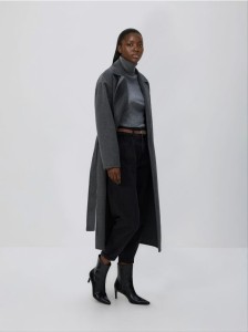 Jeansy paperbag z paskiem - czarny