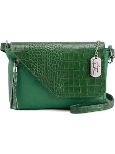 Anna Morellini Skórzana torebka "Lola" w kolorze zielonym - 24 x 18 x 6 cm rozmiar: onesize