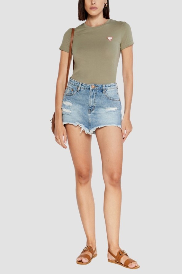 GUESS Zielony damski t-shirt Mini, Rozmiar L