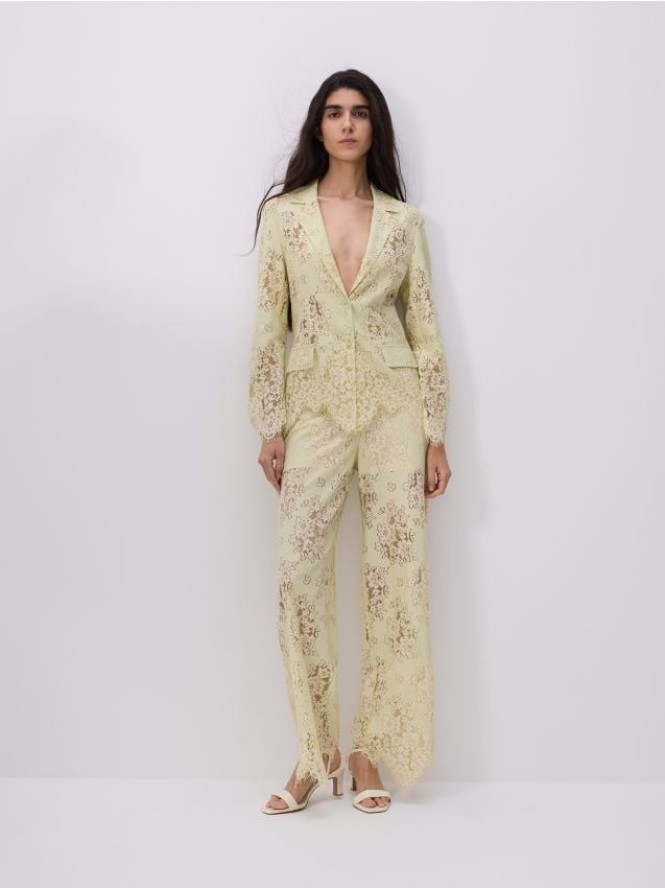 Koronkowe spodnie - jasnozielony