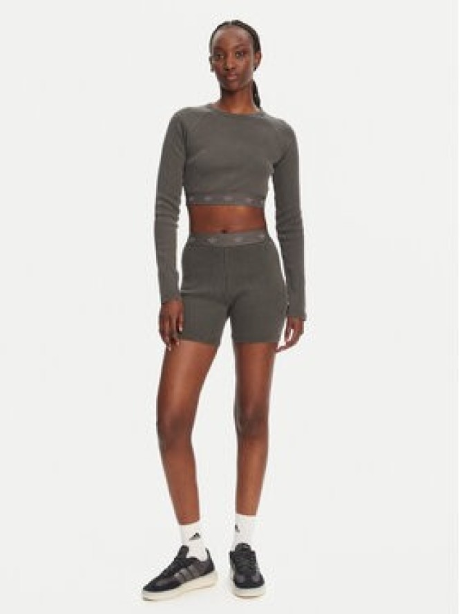 adidas Bluzka Ribbed JD0014 Czarny Slim Fit