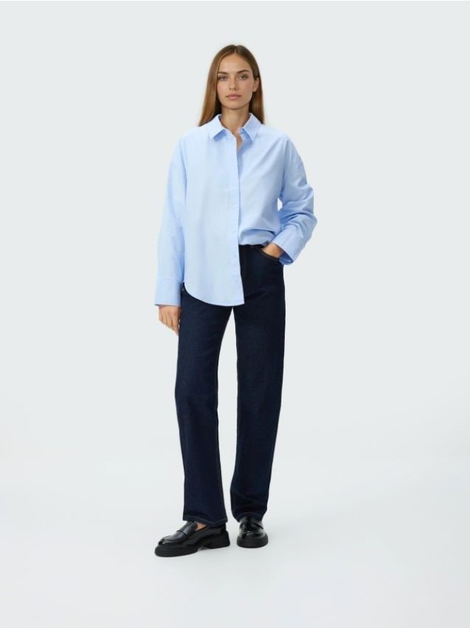 Jeansy straight - granatowy