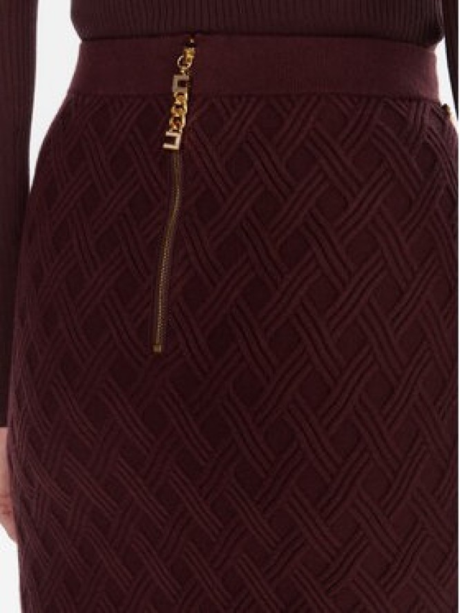 Elisabetta Franchi Spódnica ołówkowa GK-20B-56E2-V390 Bordowy Slim Fit