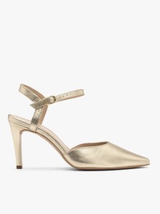 Złote czółenka damskie na szpilce