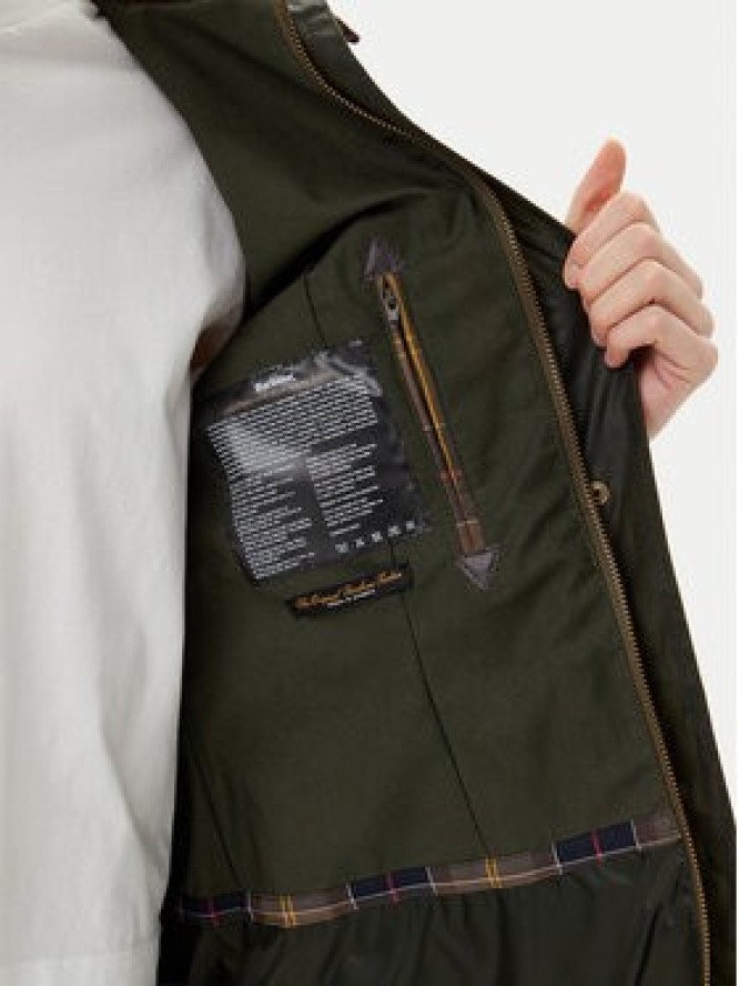 Barbour Kurtka przejściowa Beadnell Wax LWX0827OL51 Zielony Regular Fit