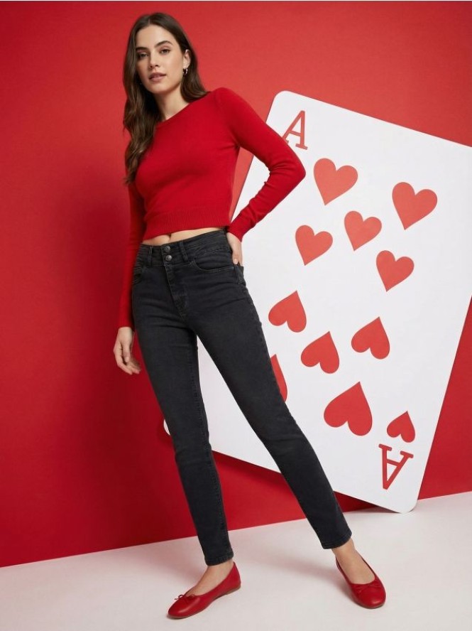 Jeansy skinny - czarny