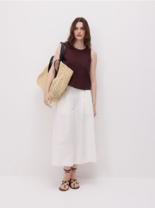 Lniana bluzka - brązowy