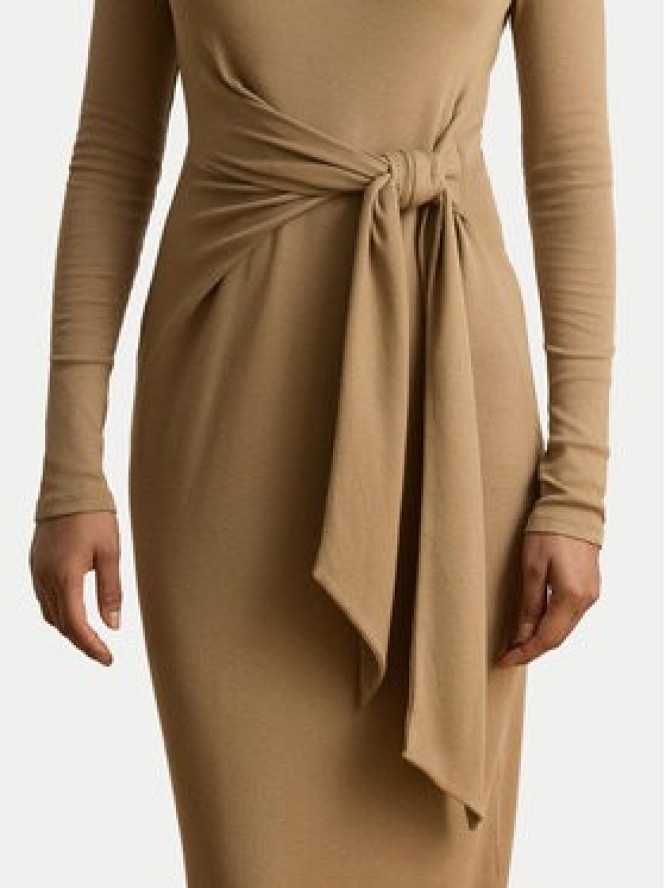 LAUREN RALPH LAUREN Sukienka dzianinowa 200980028500 Beżowy ciemny Slim Fit