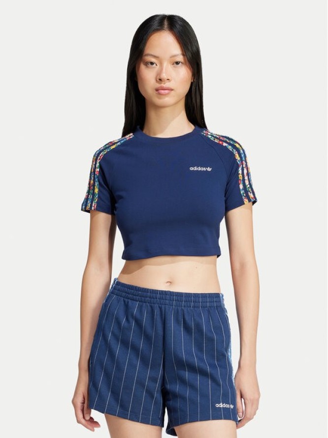 adidas T-Shirt Liberty London 3-Stripes Infill Baby JC7788 Granatowy Slim Fit