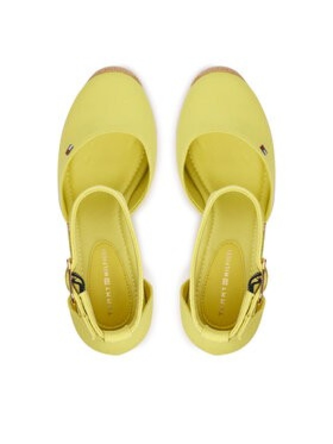 Tommy Hilfiger Espadryle Flag High Wedge Espad Closed Toe FW0FW09225 Żółty