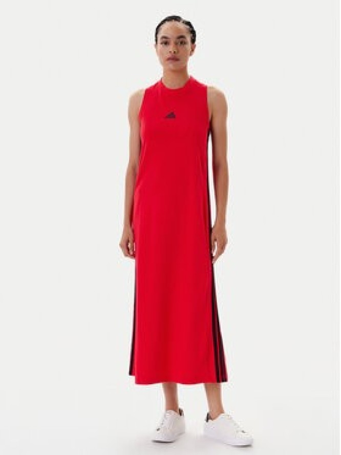 adidas Sukienka codzienna Essentials 3-Stripes JE1206 Czerwony Regular Fit