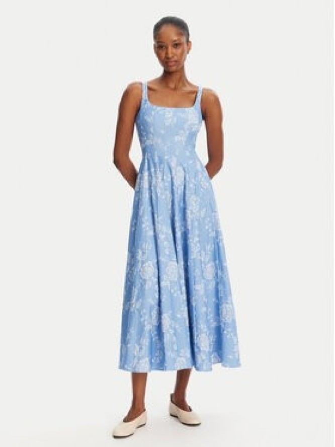 STAUD Sukienka letnia Wells R25R2188TJ Niebieski Regular Fit